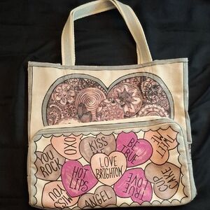 Brighton Beige and Pink Love Heart Tote